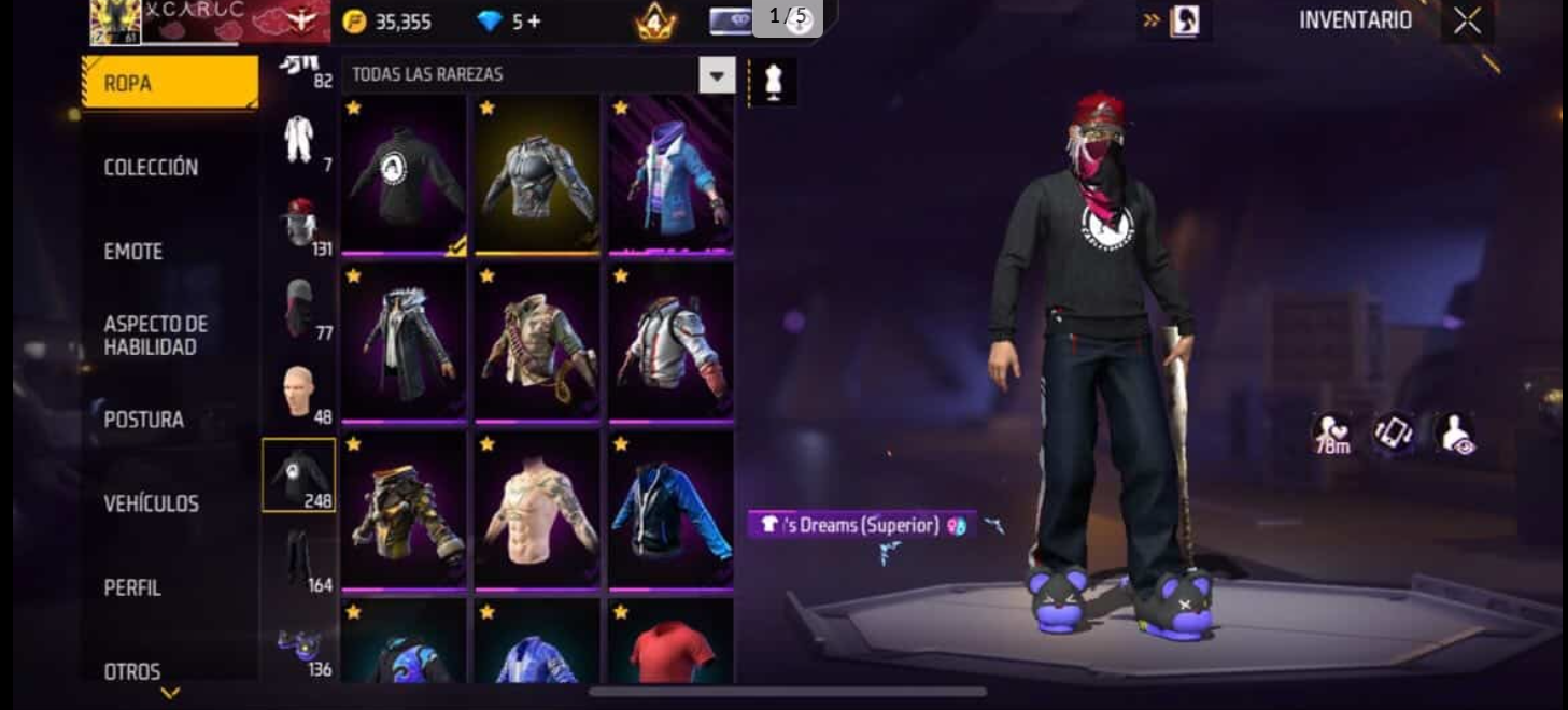 🔥 Cuenta de Free Fire NA Nivel 61 – 284 Topes | 2 Armas Evo | 31 Emotes ¡Y Más! 🚀