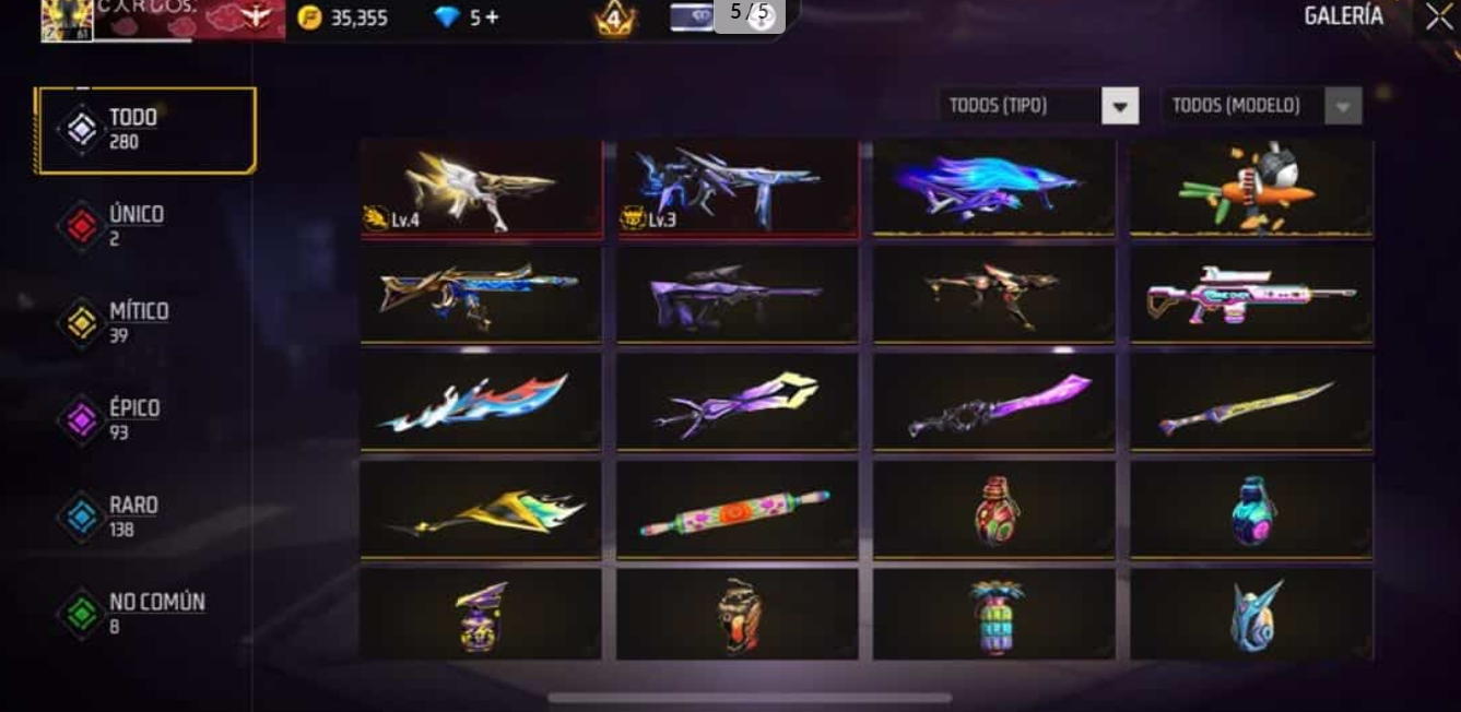 🔥 Cuenta de Free Fire NA Nivel 61 – 284 Topes | 2 Armas Evo | 31 Emotes ¡Y Más! 🚀