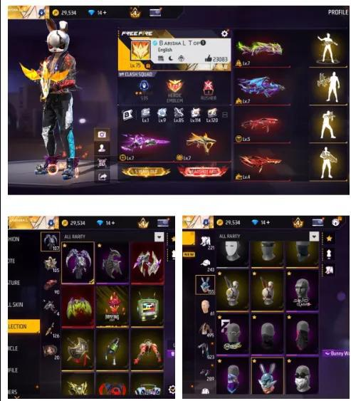 Nivel 75  Colección MAXIMA 4 Evo Max ⚡ Mejor vestido disponible ⚡ Muchos gestos y aspectos de armas ⚡ Servidor BD ⚡ Cuenta de Google ⚡ (BARISAL TOP 1)